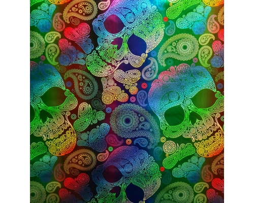 Folia do hydrografiki - Kolorowe Czaszki 100cm